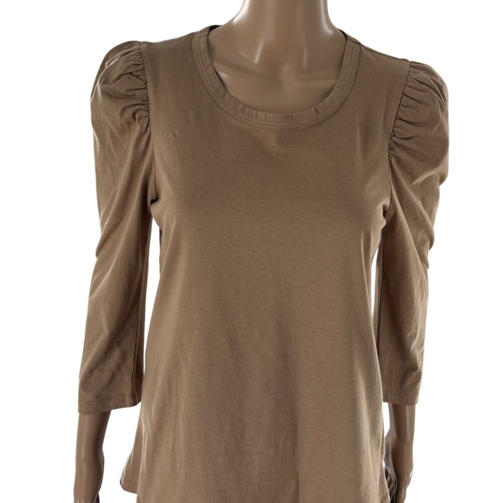 Tuckernuck Pomander Place Tan Vesty Puff Sleeve Cotton Top - Picture 6 of 12